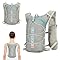 MUNTE Zaino Trail Running 5L, Grigio Gilet da Corsa in Nylon, Gilet Running Donna con Strisce Riflettenti, Unisex, Adatto per La Corsa, L'arrampicata e i Viaggi