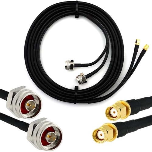 Rallonge Antenne WiFi Cable Coaxial Double RPSMA Mâle N Mâle 2m HF240 etanche