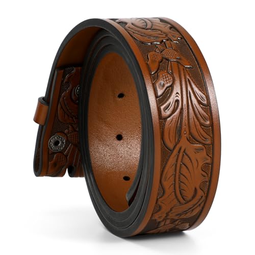 Country Genuine Leather Belt – 1.5" Embossed Strap, Western Cowboy Style2