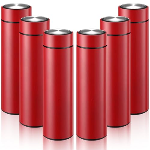 Tioncy 6 Pcs Stainless Steel Water Bottle 16.9 oz Insulated Water Bottle Skinny cup Portable Slim Flask Travel Mug for Purse Lunch Bag Coffee Tea