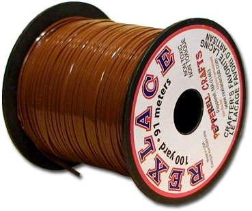 Rexlace Brown Plastic Lacing Cord for Crafts and Jewelery Making 3/32" by 100 Yards of Plastic String