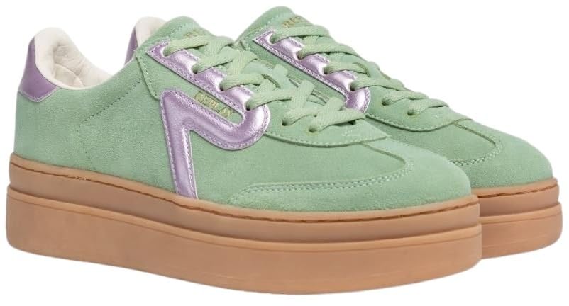 Replay Damen Cupsole Sneaker Dicke Sohle, Mint 312 (Grün), 36