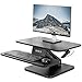 VIVO Black Small Height Adjustable 25 inch Standing Desk Converter | Sit Stand Tabletop Monitor Riser Workstation (DESK-V001G)