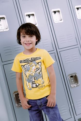 Transformers Bumblebee Optimus Prime Little Boys 3 Pack Graphic T-Shirts Yellow/Blue/Black 7-8 - image 2