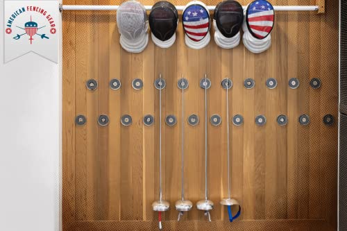 Foil Fencing Sport Mask - Ce350N Certified National Grade With Padded Bib - Includes Foil Mask Head Wire - Anti-Glare Finish - Adjustable Strap - Usa Flag Mesh Design (X-Small) #TOP6