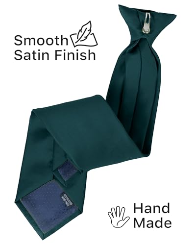 Image of boxed-gifts Clip on Ties for Men - Premium Black Solid Color Clip on Tie