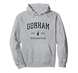 Photo Gallery gorham new hampshire nh vintage sports design stampa nera felpa con cappuccio Photo Gallery gorham new hampshire nh vintage sports design stampa nera felpa con cappuccio
