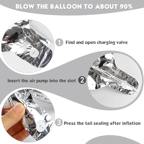 Image of 40 Inch Silver Number 2 Balloon Birthday Party Decorations for Men & Women