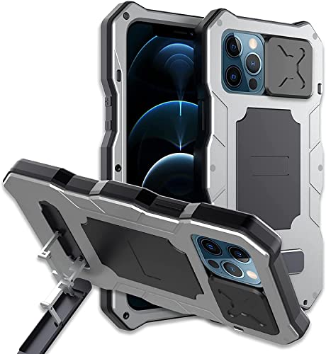 Coque iPhone 13 Pro béquille pour éviter les bris d'écran et rayures caméra argent
