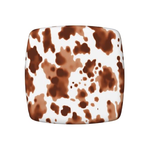 hsbolediy Brown Cow Print Dining Square Chair Seat Covers 16.9