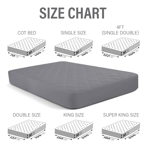 Protector de colchón acolchado de fácil cuidado King de 30 cm carbón 5