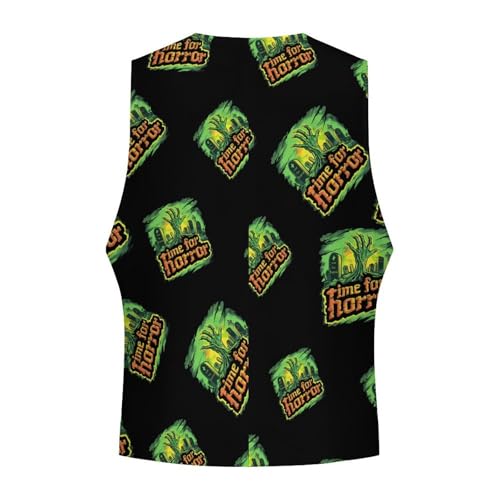 Time for Horror Novelty Men's Suit Vest Funny Formal Dress Vests Business Waistcoat4