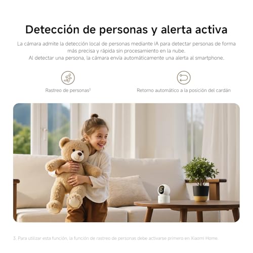 XIAOMI C302 Cámara Vigilancia WiFi Interior 2K 3MP 360°, Barrera Virtual - Imagen 6