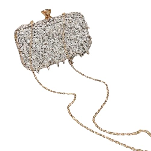 Sac de soirée à paillettes dorées Morain format boîte pour galas et mariages