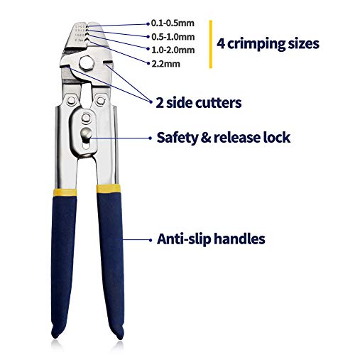 SPEEDWOX Crimpzange Angelset mit Drahtseilschneider Zangen Set Drahtzange Edelstahl Crimpzange Kupfer Aluminium Hülsen… – Bild 4