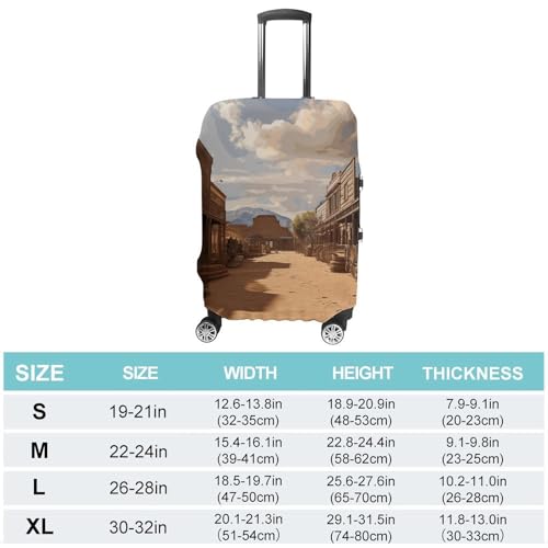 Cowboy Town Luggage Cover, Elastic Luggage Protector Fits 19-32in Suitcases, Washable & Anti-Scratch Suitcase Cover for Men Women S2