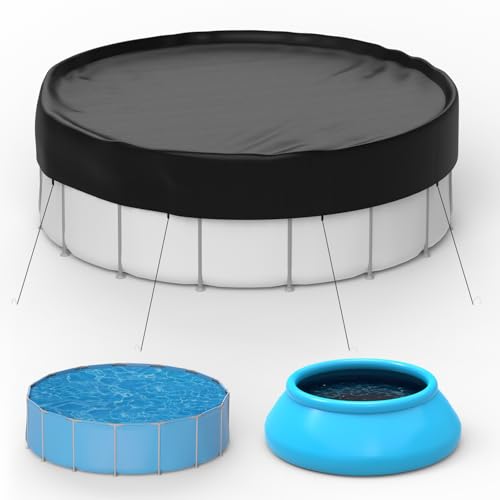 Mosenpol 24 Foot Round Above Ground Pool Solar Cover Heavy Duty Pool Protector with Ropes & Ground Nails for Outdoor Swimming Pools