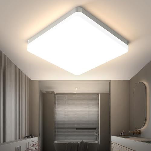 OTREN Deckenlampe LED Deckenleuchte Flach, Badezimmer Lampe IP44, Panel LED 22W für Schlafzimmer Küche Keller Balkon, 4000K Ø20CM