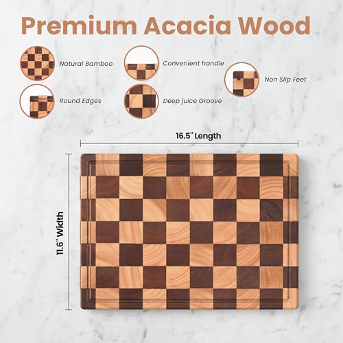 Tabla de cortar rectangular de madera acacia 41.9x29.5 cm miniatura 2