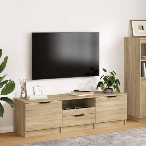 Meuble TV Chêne Sonoma 140 cm, 3 compartiments vidaXL