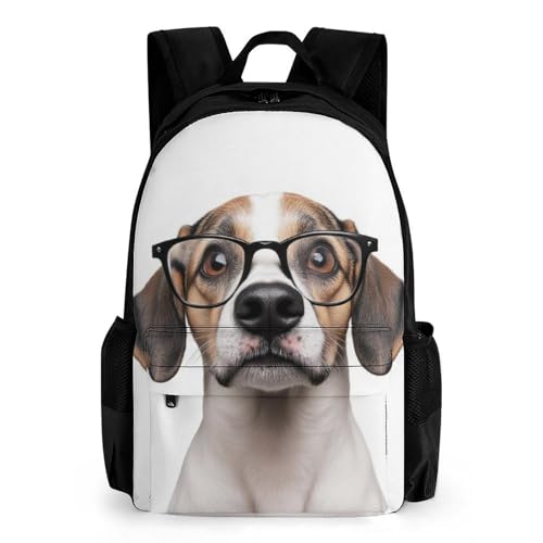 Large Capacity Weimaraner Cute Dog White Backpack, Women Men Portable Daypack for Hiking, Shopping, Fashion Comfy Shoulder Bag with Adjustable Strap