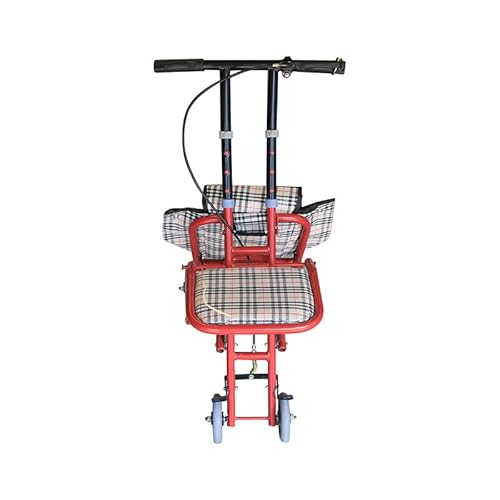 Lopres ポータブルトロリー、高齢者用移動補助具、座れるショッピングカート、軽量で安全、高齢者用ショッピングカート、高さ調節可能、折りたたみ式で収納簡単、介護用品、歩行補助具、大容量防水ショッピングバッグ、障害者や付き添いのいない高齢者に最適、両親への