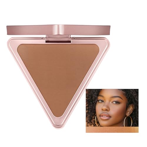 Bronceador Mate - Polvo de Bronceado para el Rostro,Paleta Compacta Triangular Mate para Broncear y Fijar Base para Cuerpo y Mejillas