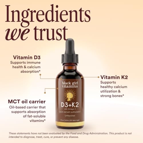 Black Girl Vitamins D3 K2 Omega Drops