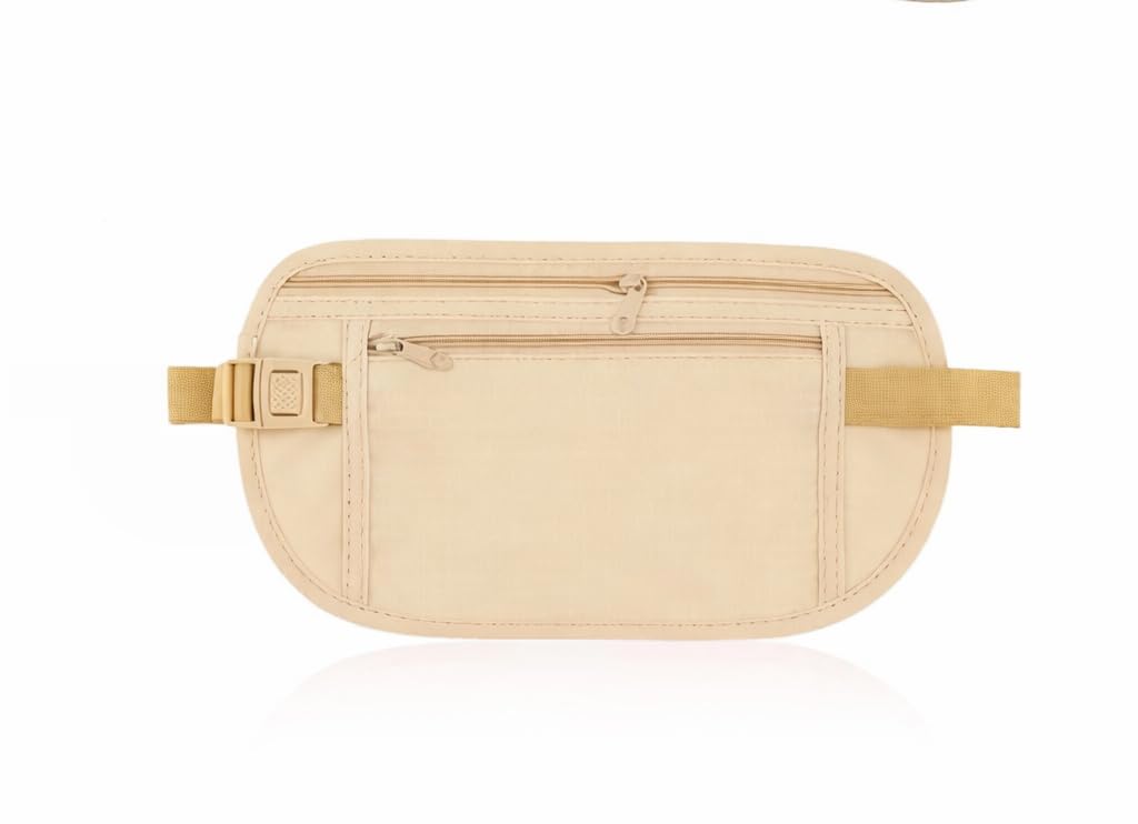 Polyester Waist Bag Travel Money Belt Hidden Wallet Slim Waist Pouch Passport Holder Small Carry Bag with Adjustable Strap Lightweight Travel Accessories for Men Women-image-10