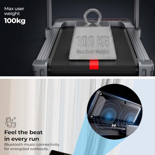 Image of Lifelong 4.5HP Motorized Treadmill for Home | 2 Level Manual Incline | Foldable Handle | Max Speed 12 km /h | LED Display | 12 Workout Programs | 100 kg Capacity | Ideal Gym Equipment for Home Workout