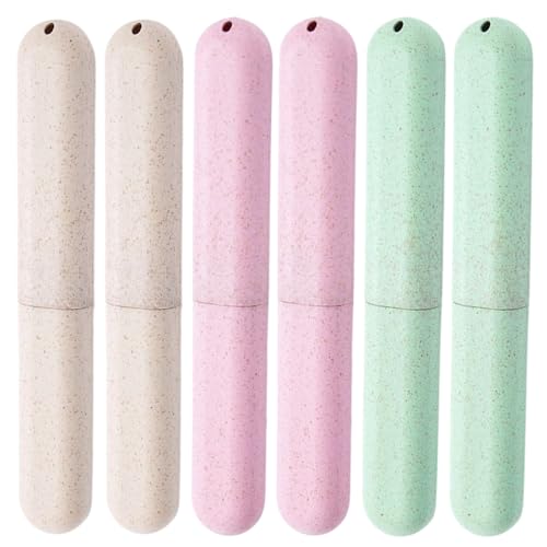 KEYRI 6 Piezas Cepillo Dientes Viaje Portátil Estuche Cepillo Dientes para Actividades al Aire Libre Funda Cepillo Dientes Kit Dental Viaje para Viajes, Negocios, Senderismo y Camping (6 Paquetes)