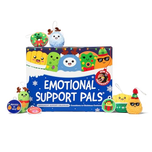 Emotional Support Advent Calendar by Relatable, Includes Mini Plush Toys and Ornaments, Fun and Stocking Stuffer for Loved Ones of All Ages, Includes 24 Ornaments in Countdown Calendar