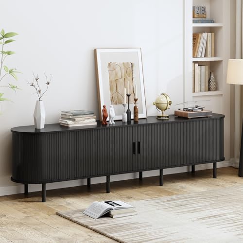 Image of ComfyCorner 86.6 inch Mid Century Modern TV Stand with Sliding Doors for 90 inch TV