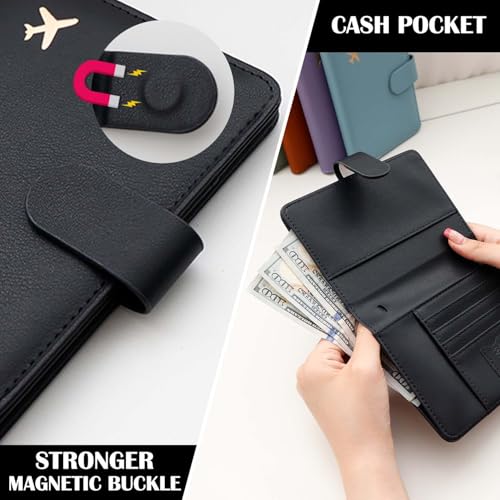 Image of Melsbrinna Premium Leather Passport Holder Covers Case, Waterproof Rfid Blocking Travel Wallet Passport Holder with Pen Holder, Cute Passport Book for Women /Men