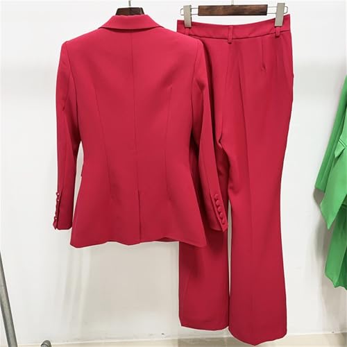 Women 2 Piece Outfits Dressy Blazer Jackets High Waisted Wide Leg Pants Suits Set Casual Business Work Wear3