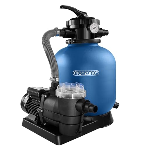 MONZANA® Filtro per Piscina a 7 Vie 9.960 L/h Serbatoio 30L Filtraggio a Pompa con Prefiltro