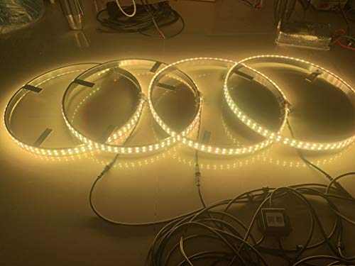 Dream Chasing Color Flow 15.5'' IP68 Waterproof Double Row 300Leds Brightest Strobe Led Wheel Ring Lights Rim Lights Car Tire Lights Blue-Tooth APP Control Multi-Colors 4 Lights - Thumbnail 7