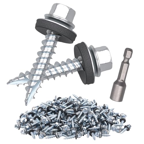 Metal Roofing Screws 320Pcs #10 x 1inch, Hex Head Sheet