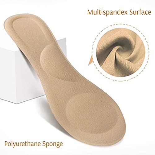 Image of CB 4-Pairs of Cloth Surface Sponge Inserts Invisible Slim Insoles Liners, Ball of Foot Pain Relief Cushion, Arch Pain Barefoot Support, 3 /4 Length for Women's Shoes 5-7, Style C, Black