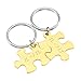 Produktbild BOPREINA Personalized Gravur 2X Edelstahl 33*22mm Zwei Puzzle Schlüsselanhänger Partner Paare Liebe Freundschaft Schlüsselbund Schlüsselring Keychain (Gold, mit Gravur)