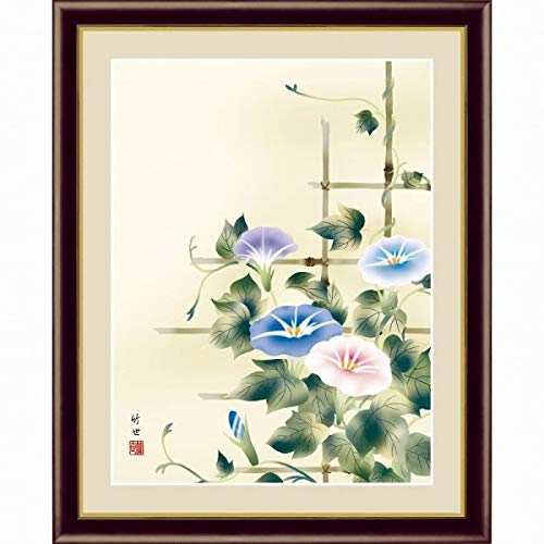 Amazon.co.jp: 田村竹世『朝顔』高精彩工芸画+手彩 風景画 植物