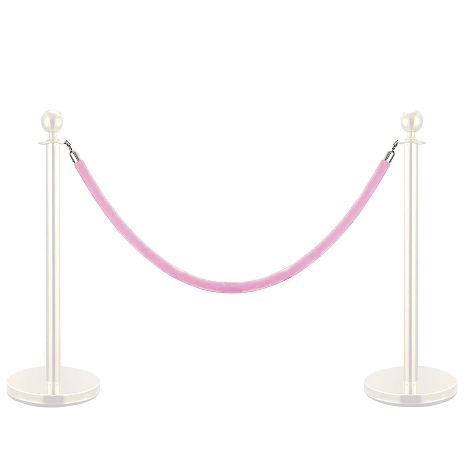 Paletto di delimitazione in Velluto da 32 mm con Gancio Placcato Argento, 2,5 m/8,2 Piedi. Ideale per Feste di Compleanno, ristoranti e ingressi di O House. Elegante barriera per Code.