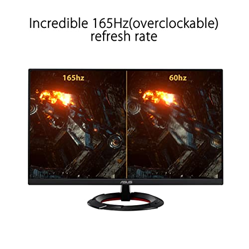 TUF Gaming VG249Q1R Monitor Gaming 23.8” Full HD (1920 x 1080), IPS, 165Hz , 1ms MPRT, Extreme Low Motion Blur, FreeSync Premium, 1ms (MPRT), Shadow Boost, Nero - Monitor - Immagine 2