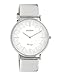 Oozoo Vintage Damenuhr mit Lederband 40 MM Weiß Glitzer/Silberfarben C20125