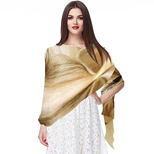 Foulard mousseline de soie léger et fluide avec imprimé renard poétique