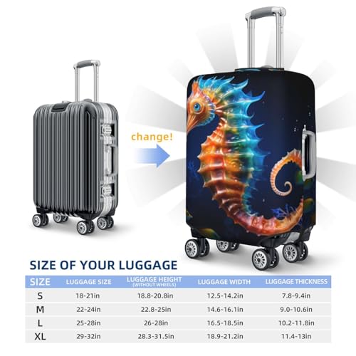 Yellow Fish Seahorse Travel Luggage Covers - Elasticity Suitcase Covers Protector for Luggage 18-32 Inch2
