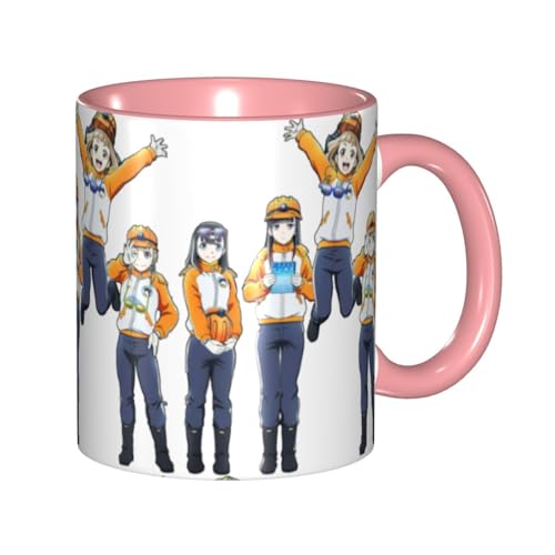 宇宙よりも遠い場所 セラミックマグカップ 食器 大容量コーヒーカップ 330ml 耐熱 おしゃれなマグカップ オフィスホーム用 プレゼントに最適 再利用可能 ギフト 男女兼用 Pink