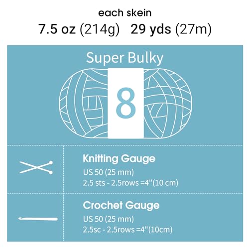Image of MABOZOO Tie Dye Chunky Yarn for Crocheting & Knitting, 8 Pack - Soft Plush Blue Fluffy Jumbo Chenille Yarn,Giant Thick Fuzzy Bulky(26 yds, 8 oz Each Skein)