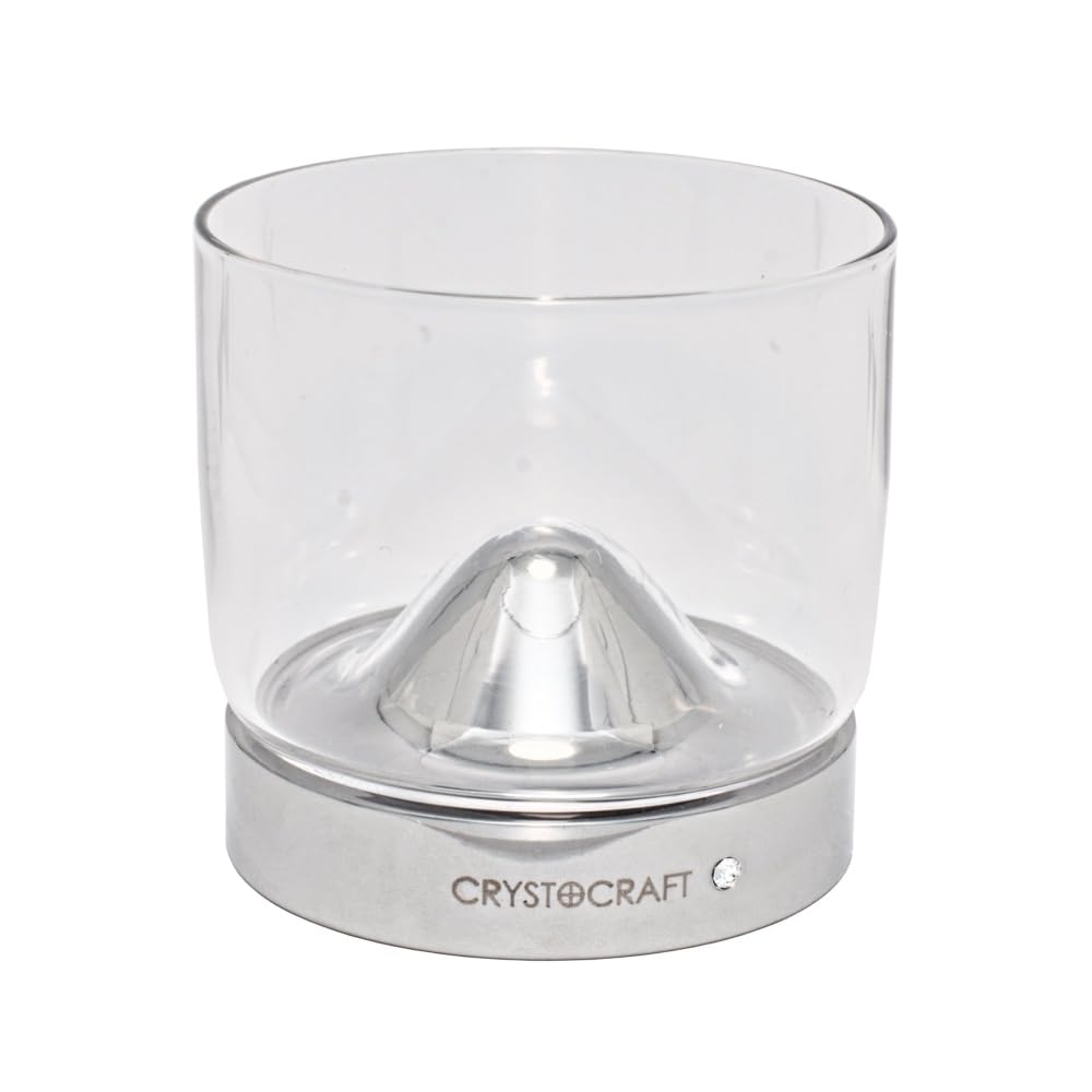 Crystocraft Stainless Steel Chilled Whiskey Glass with Mountain Base, Whiskey Glass for Christmas, Party, Anniversary, Birthday, for Father, Friend, Partner