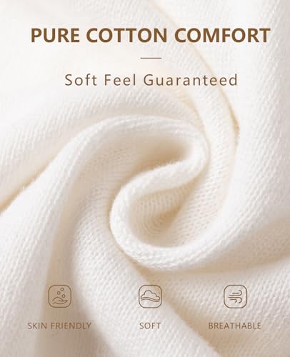 Image of QUALFORT Women's 100% Cotton Lightweight Cardigans Long Sleeve Knitted Button Down Sweater